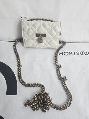 Kurt Geiger London Micro Brixton Quilted Shoulder Bag Bone